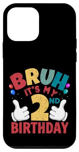 Regalos de cumpleaños Bruh It's My 2nd Birthday para niños y niñas de 2 años Carcasa para iPhone 12 Mini