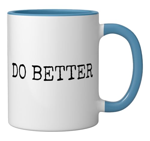 Taza de cerámica con diseño humorístico azul/blanco miniatura 2