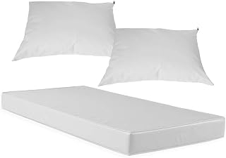 Kit Hospitalar Branco Capa Colchão Solteiro Protetora Impermeável + 2 Fronhas 1.88x0.88x0.20 Metros