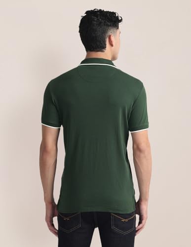 Image of Striped Placket Slim fit Polo Shirt