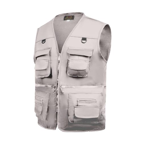 Image of TOLOER Men's Summer Fishing Vest Multi Pockets Casual Vests Waterproof Quick Dry Outdoor Mountain Photography