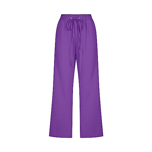 Capris Pants for Women Oversized Casual 2025 Summer Linen Pants Drawstring Straight Leg Cropped Trouser Capri3