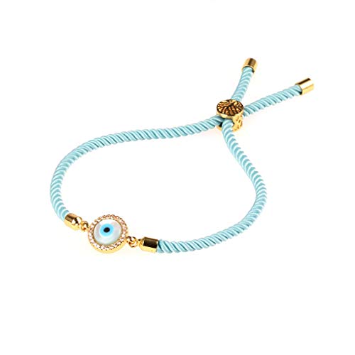 CEYIYA Evil Eye Bracelet Gold Plated - Faith Protection Lucky Jewelry for Women