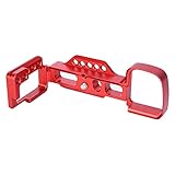 Tbest Schnellspanner-L-Halterungsplatte, Rot, Matt, Kamera-Handgriffhalter, Kompatibel mit A6000 ILCE 6000 Spiegellos, Aluminiumlegierung