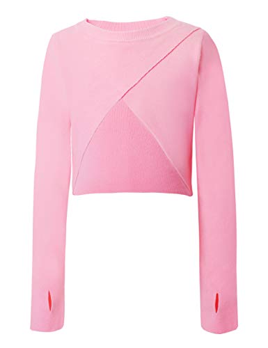 Image of Daydance Kids Girl's Ballet Shrug Knit Pullover Dance Sweater with Thumb Holes