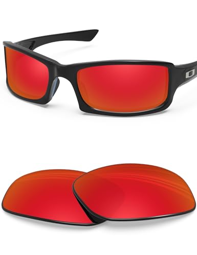 Image of BLAZERBUCK Polycarbonate Polarized Replacement Lenses for Oakley Fives Squared(4+1) OO9238 Sunglasses - Fire Red AR Coated
