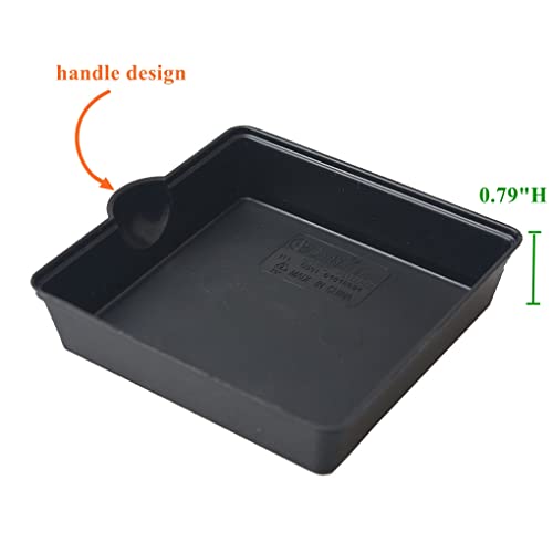 Bangqiao 16 Pack 3.20 Inch Plastic Square Plant Pot Saucer Tray For Indoor And Outdoor Plants, Black #TOP3