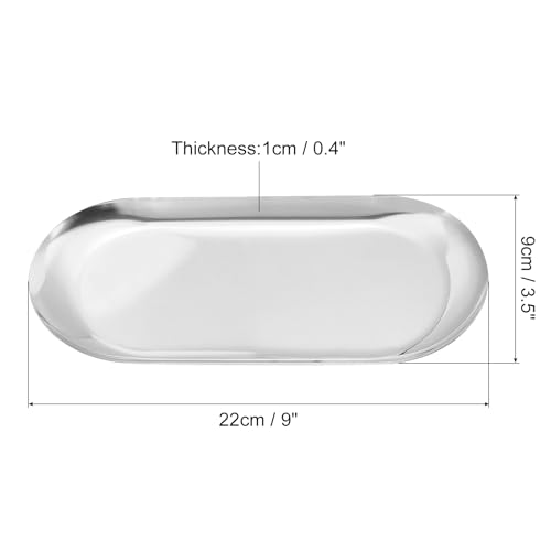 Plateaux en acier inoxydable argenté par 2 | Rangement chic 23x9cm