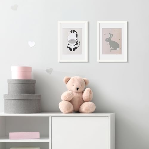 Image of upsimples A4 Picture Frame, Display Pictures 6x8 with Mat or 8.3 x 11.7 Without, Wall Hanging Photo Frames, White, 1 Pack