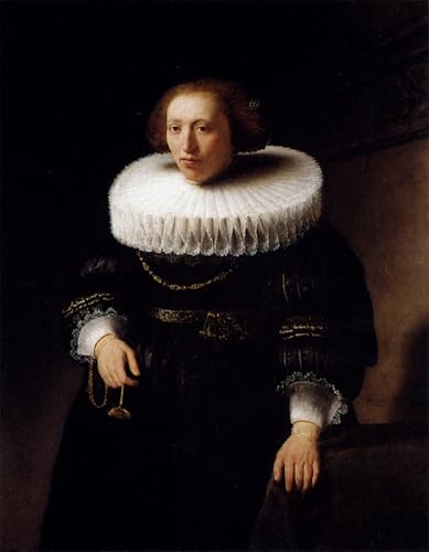 Impression sur toile portrait de femme Rembrandt affiche peinture murale 60x90cm