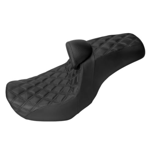 Sillín motocicleta asiento de dos plazas con respaldo Dyna 06-17