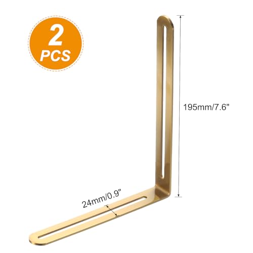 Support en L réglable de 19,3 cm uxcell avec équerres d'angle à trous fendus pour ajustement précis - 3