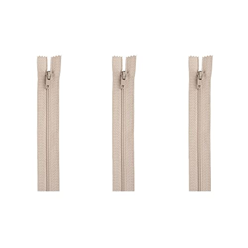 C&C All Purpose Zip - 3 Pack of 24 Inch Zippers - Ecru