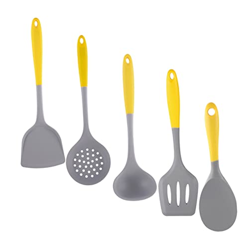 FUNNETOYU 1Juego Utensilios De Cocina De Silicona Incluye Cucharada De Arroz Espátula y Colador Antiadherente Limpiar Utensilios De Cocina Perfectos