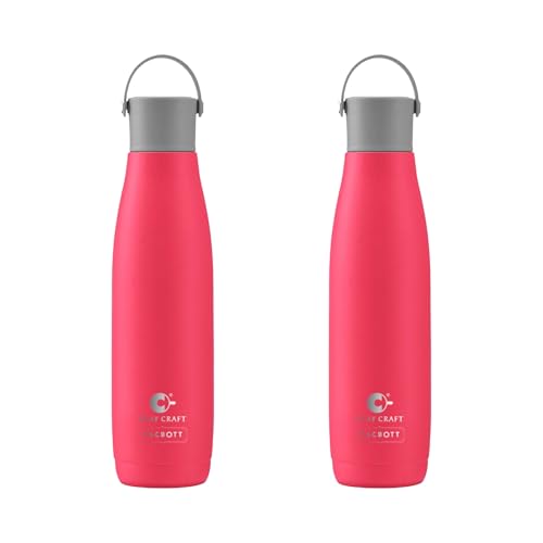 Image of Clay Craft VACBOTT Fresco Double Walled 18 Hours Hot and 24 Hours Cold Water Bottle-800ML, 2-Piece(Pink) Leak Proof|Easy to Carry|Gym Bottle|Home|Kitchen|Hiking|Travel Bottle|BIS Certified