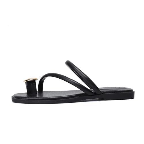 Women's Toe Ring Thong Sandals Open Toe Slide Flat Sandals Casual Summer Flip Flop Flat Sandals2