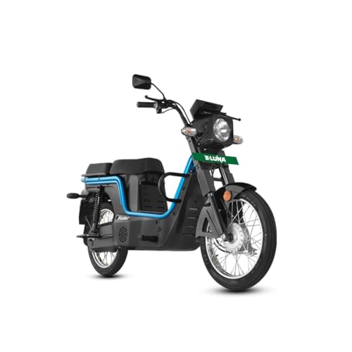 Image of Kinetic Green E-Luna X3 Plus High Speed Electric Scooter with charger - Ocean Blue - Ex-Showroom