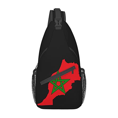 Mochila unisex bandolera con mapa de Marruecos miniatura 2