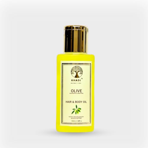 Image of Khadi Nature's Tree Olive Oil For Hair, Skin and Face Massage Specialist, 100 ml
