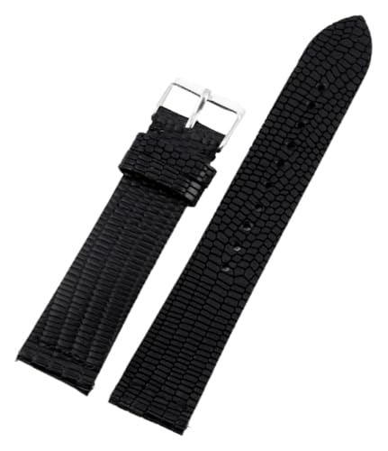 Bracelet de montre 19mm interchangeable en cuir noir pour le quotidien