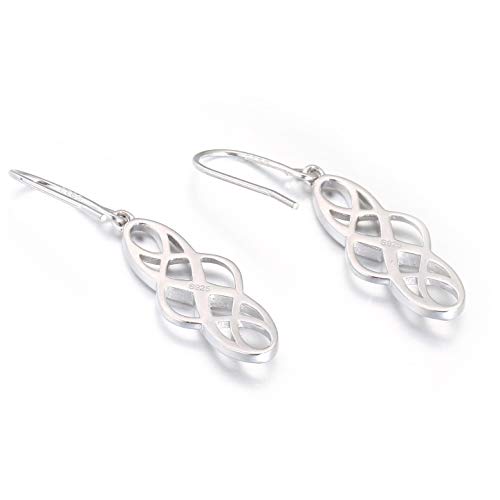 Laimala 925 Silver Earrings Celtic Knot Dangle Earrings Necklace Good Luck Polished Irish Jewelry Sets For Women Girls Christmas Gifts For Women #TOP2