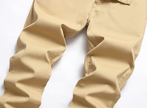 Supbird Boy's Pants School Uniform Dress Solid Skinny Fit Stretch Fashion Comfy Pants Khaki 8 #TOP4