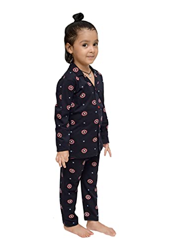 Image of 3BROS Kid's Pure Cotton Full Sleeves Night Suit /Dress for Boys /Girls Full Pajama & Top Sleep Suit Combo Set