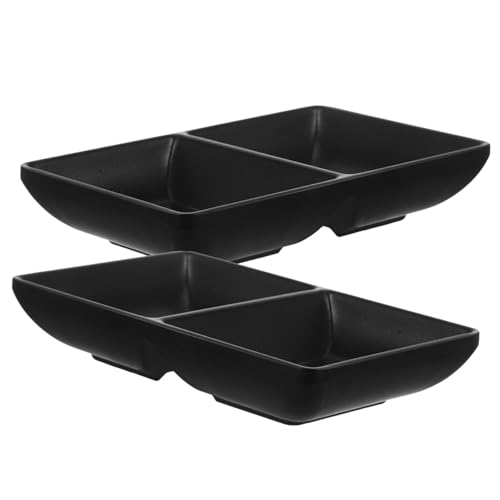 JECOMPRIS 2個仕切り付き調味料皿 小型ソーストレー 耐久性ある再利用可能な