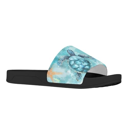 Coloranimal Women's Slide Sandals,American Flag Eagle Sunflower Skull Floral Slip-on House Slippers for Women Size 36-453