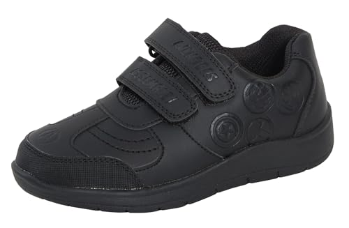 Marvel Avengers garçons Chaussures d'école pour Enfants Baskets Noires Chaussures Formelles Sangles de Fixation faciles au Toucher