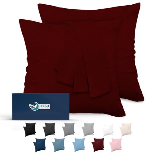Kissenbezug 80x80 Burgunderrot 2er Set Mikrofaser Oeko-TEX...