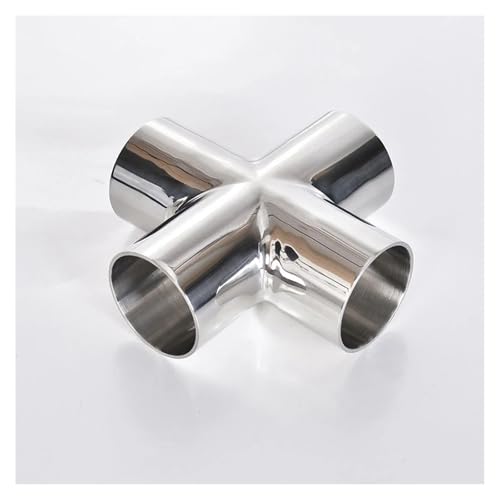 Cruz de soldar a tope de 89mm en acero inoxidable 304 de 4 vías para sistemas de tuberías 6