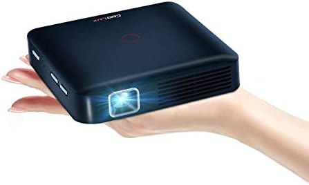 Portable DLP Video Projector, Rechargeable Pocket Mini Pico Projector Supports 1080p and HD (Black)