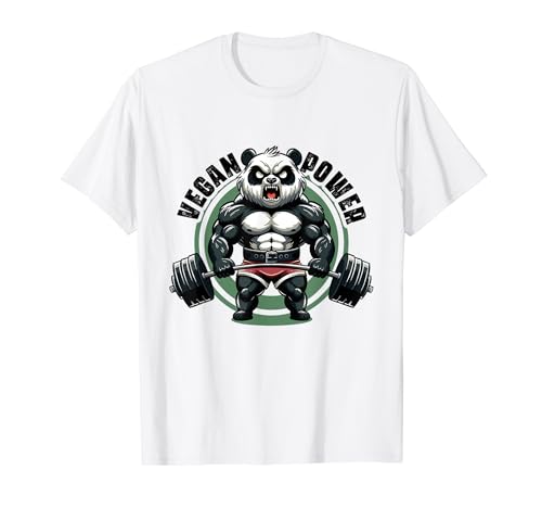 Vegan Power Panda Gimnasio vegano Levantamiento de pesas Cotizaciones Gimnasio Fitn Camiseta