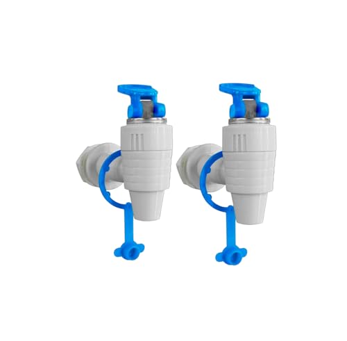 Image of Universal RO Water Purifier Tap Pack of 2 | Leak-Proof Plastic Faucet with Blue Handle & Cap | Fits All RO Purifiers & Water Pots | Durable Replacement Tap