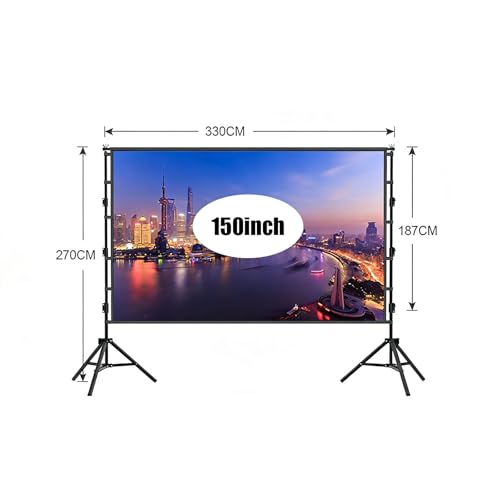 Pantalla de proyección doble 16:9 seda leche 120 pulgadas miniatura 5