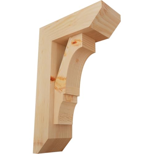 5 1/2"W x 14"D x 22"H Balboa Slat Smooth Bracket w/Offset Brace, Douglas Fir