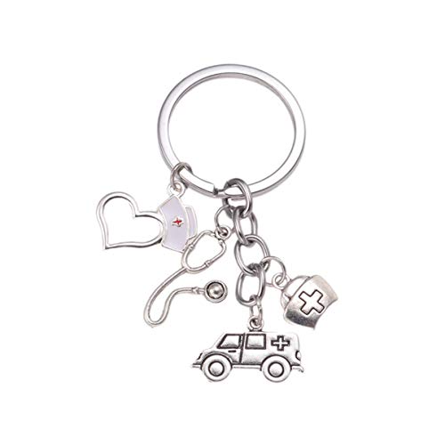 Amosfun - Llavero de metal para enfermera, médico, enfermera, pensamiento, creativo, para regalo Cover