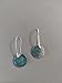 Handmade Lightweight Silvertone Small Aqua Blue Disc Drop Earrings Beads by Bettina