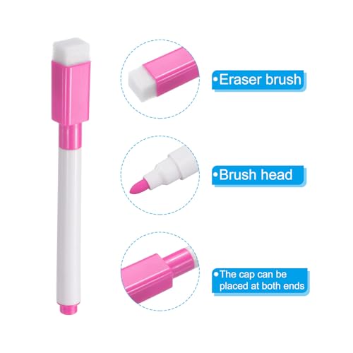 PATIKIL Dry Erase Marker Pens, 60 Pack Rose Red Ink Fine Point Low Odor Whiteboard with Eraser Cap for Office Home Classroom, White Pen Rod - Image 4