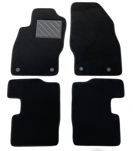 Tapis de sol pour Opel Corsa D 2006-2014 et Corsa E de 2014 à 2019 sur mesure, antidérapant, talonnette en caoutchouc renforcé, boutons de fixation