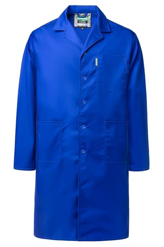 SUSHIMIAN Lab Coat for Men Workshop Mechanic Long Coats Woodworking Shop Coat Blue XL