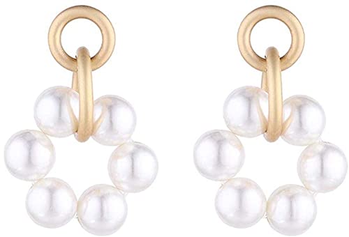 Pendientes 925 para mujer con perlas retro entrelazadas y pin S925