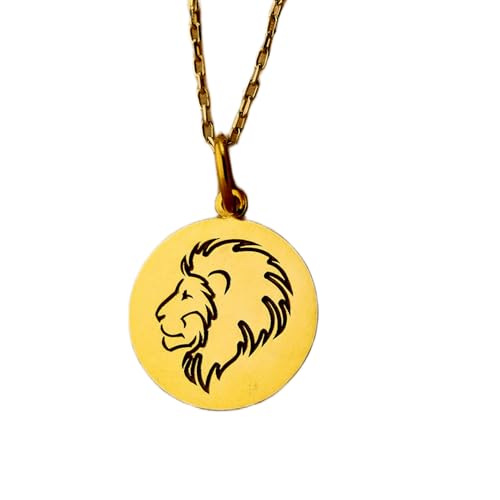 Colgante de león de plata baño de oro el regalo ideal con cadena 45 cm