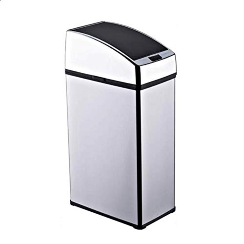 Cubo de basura de acero inoxidable premium ZAW papelera automática plata