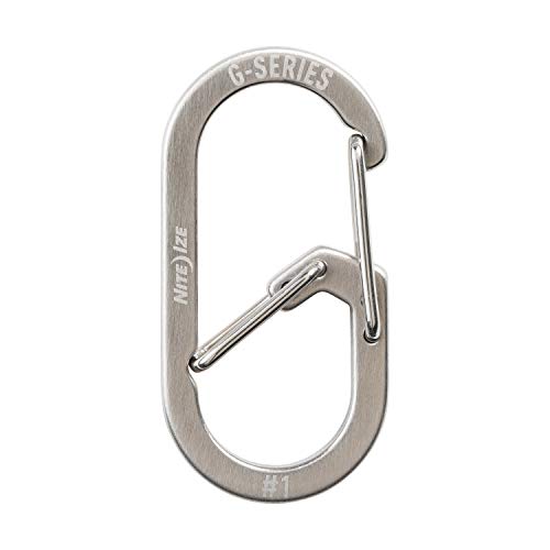 Nite Ize GS1-11-2R6 G-Series Dual Chamber Carabiner, Silver, Gr.1