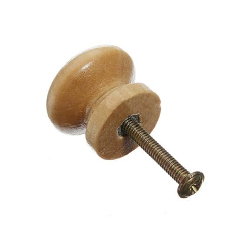 BinZyronic 30個 プルハンドル 円形 竹製 キャビネット用 ? 取っ手付き家具金具 簡単取り付け ワードローブ引き出し対応