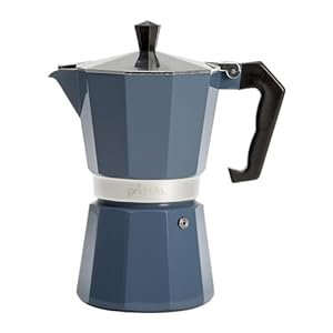 Primula Classic Stovetop Espresso and Coffee Maker Moka Pot for Italian and Cuban Cafe Brewing Greca Coffee Maker Cafeteras 6 Espresso Cups Blue