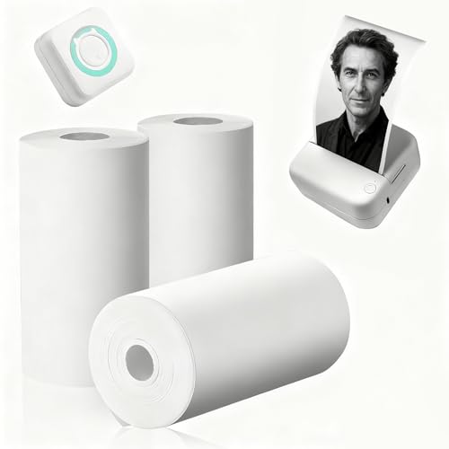 Euablfo 20 Rollen Thermopapier für Kinder, Thermopapier Kinderkamera, Hermodrucker Papier Weiß, Kamera Kinder Sofortdruck Papier, für Scrapbooking, Fotos, Notizen, Etiketten 57mm x 25mm