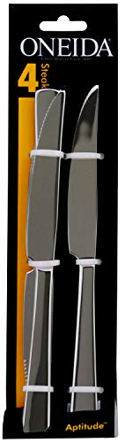 Oneida H084004A Aptitude Steak S/4 (16) flatware-dinner-knives, Silver